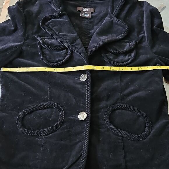 Luii Women's Black Velvet Corset Back Jacket Size Medium - Picture 10 of 13